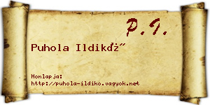 Puhola Ildikó névjegykártya